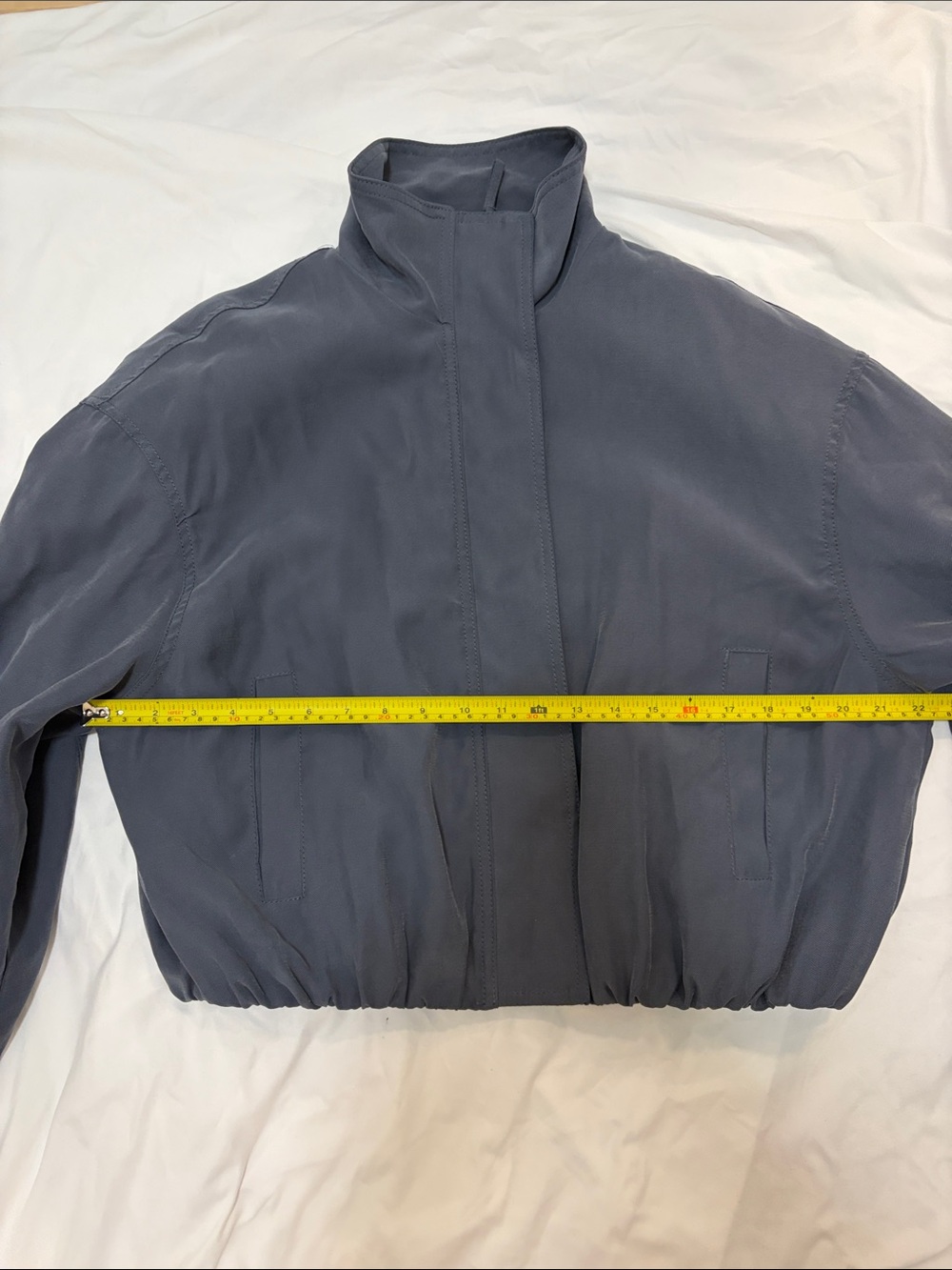 Max Studio Slate Gray/Blue Bomber Jacket - Picture 6 of 9